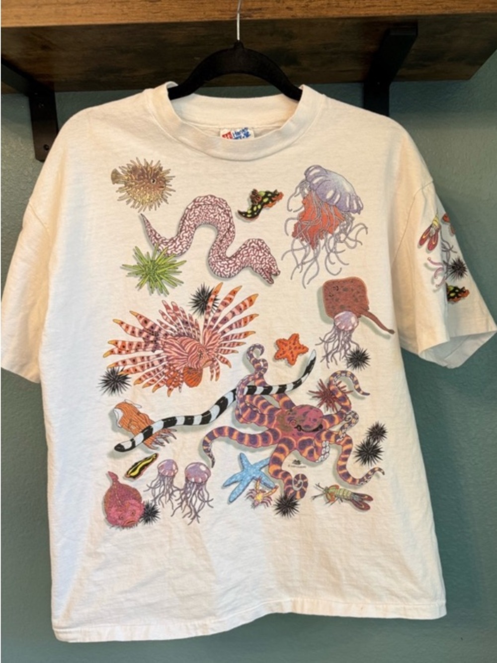 Vintage Unisex Tee - Dan Gilbert - Colorful Sea Life Creatures
